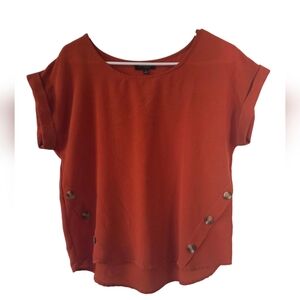 Love J Terracotta Blouse with Side Buttons
